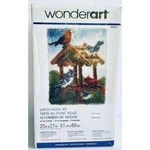 WonderArt Latch hook kit 426230 AT THE‎ FEEDER BIRDS #426230 Cardinals New Bird